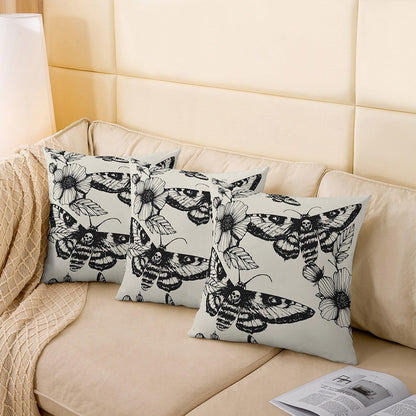 Feelyou Death Moth Boho Square Cushion Covers Set of 2 Skull Decor Reversible Outdoor Throw Pillow Covers Cases for Halloween Decorations Throw Pillowcases for Sofa Couch Chair Decor 24 x 24-Inch