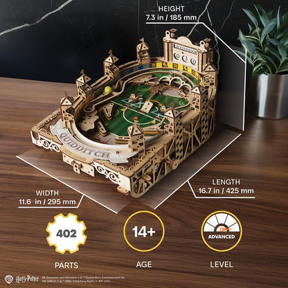 UGEARS Harry Potter Quidditch Pinball Machine - 3D Wooden Puzzles for Adults to Build, Mechanical Wooden Model Kits, Wood Brain Teaser Puzzles, Harry Potter 3D Puzzle Pinball Game for Fathers Day