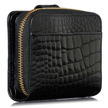 VOICE Align mini type Bi-Fold Wallet wallet Leather made by TUSCANIA in Italy Cowhide ART.GRETA Women's Elegant, easy-to-use and beautiful In gift box(Black)