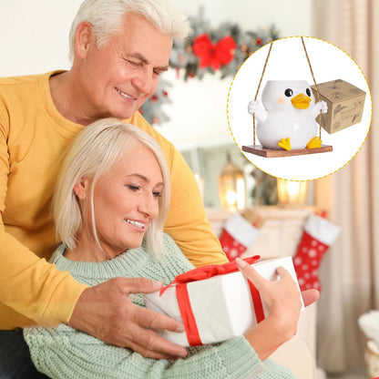 NINIPAPA Hanging Duck Planter for Indoor Plants Cute Resin Succulent Pots with Drainage Hole, Swing Duck Hanger Plant Pot Gifts on Mother's Day Birthday Christmas
