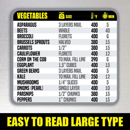 Air Fryer Magnetic Cheat Sheet - Large Print Easy to Read Airfryer Accessory - Air Fryer Cooking Times Chart Magnet, Airfry Cookbook Guide, Kitchen Cheat Sheet, Airfryer Oven Accessories 2025 (Red)