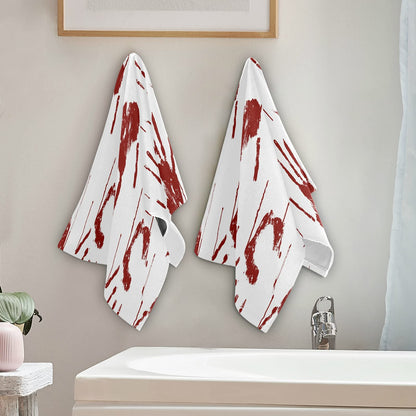 Pfrewn Red Bloody Scary Hands Hand Towels Set of 2 Halloween Fall Autumn Winter Bathroom Towel 16x30 in Soft Absorbent Guest Bath Towel Kitchen Dish Towel Spa Home Decor Gifts