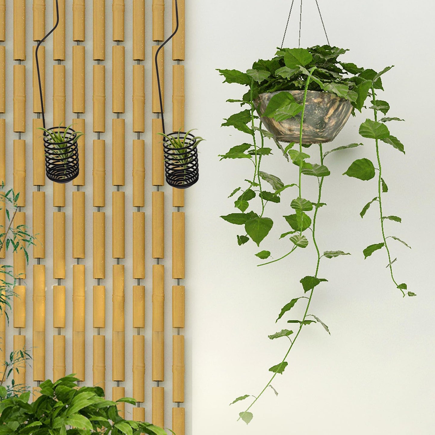 2pcs Metal Tillandsia Hanging Hooks Air Plant Holders 37cm Spiral Air Shelf Rack for Indoor Outdoor Wall Plant Display