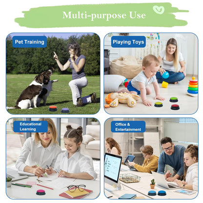 Gelabur Set of 8 Dog Buttons for Communication, Voice Recordable Buttons for Classroom, Dog Training Talking Buttons Starter Set, Pet Easy Speaking Buttons Tools