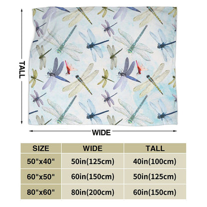 Majoug Dragonfly Throw Blanket Flannel Fleece Bed Blankets Lightweight Cozy Plush Blanket for Bedroom Living Sofa Car 50"x40"