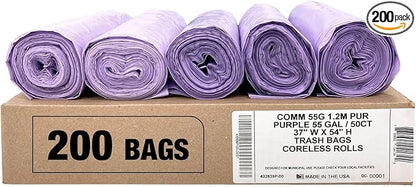 Ultrasac Heavy Duty 55 Gallon Purple Trash Bags