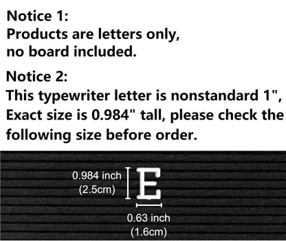 G GAMIT Felt Letter Board Letters Set - Pre-cut 418pcs Nonstandard 1inch White Typewriter Letters Only (No Board Included)