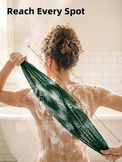 Cleangor 2Pcs African Net Sponge Authentic with Knots - Exfoliating Body | Scrubber for All Skin Types, African Bath Sponge, Wash Cloth, Gentle Exfoliation Shower Rag for Women Daily Use