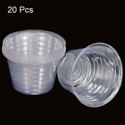 MECCANIXITY Plant Pot Saucer 5 Inch Plastic Round Flower Drip Tray for Indoor Outdoor, Clear Pack of 20