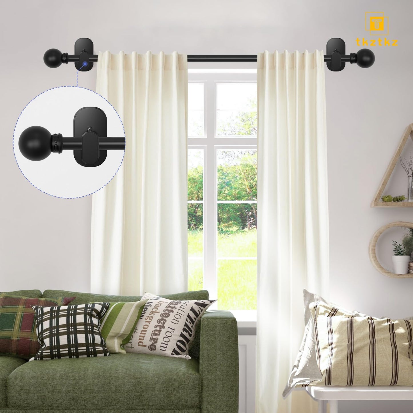 Curtain Rods No Drilling for Windows 32 to 45 Inch:No Drill Small Silver Curtain Rod with Adhesive Brackets for Bedroom,5/8" Apartment Renter Friendly Adjustable Drapery Rods Easy Install