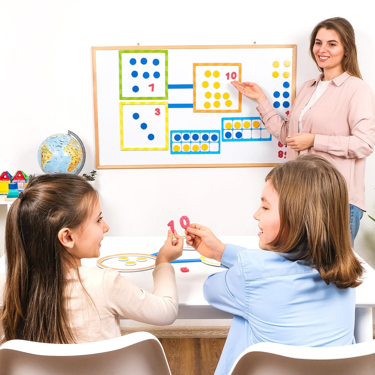 84 PCS Magnetic Number Bonds & Magnetic Ten Frames Set - Jumbo 10 Frames for Classroom, Numbers for Whiteboard, Math Counters Math Manipulatives, Classroom Must Haves - Simply Magic