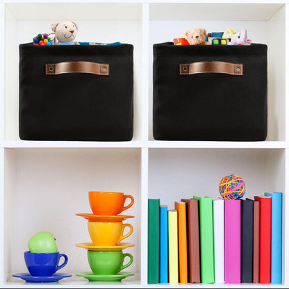 Wamika Halloween Ghost Boo Storage Basket with Waterproof Liner and PU Handles Spooky Bat Skull Storage Bins Boxes 14.2" Collapsible Decorative Organizer Baskets for Bedroom Closet Office 1 Pack