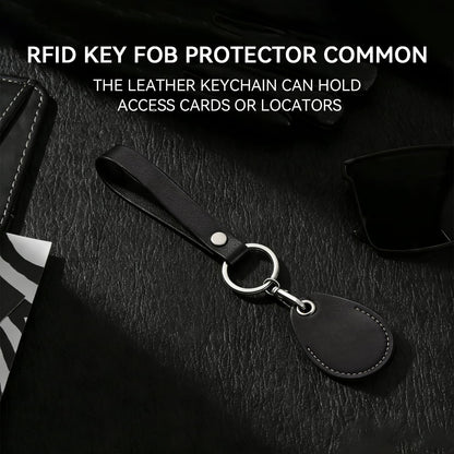 Temvue RFID Key Fob Holder, Access Card Key Chains, NFC Smart Key Tag Protector, Common Key Fob Cover(Black)