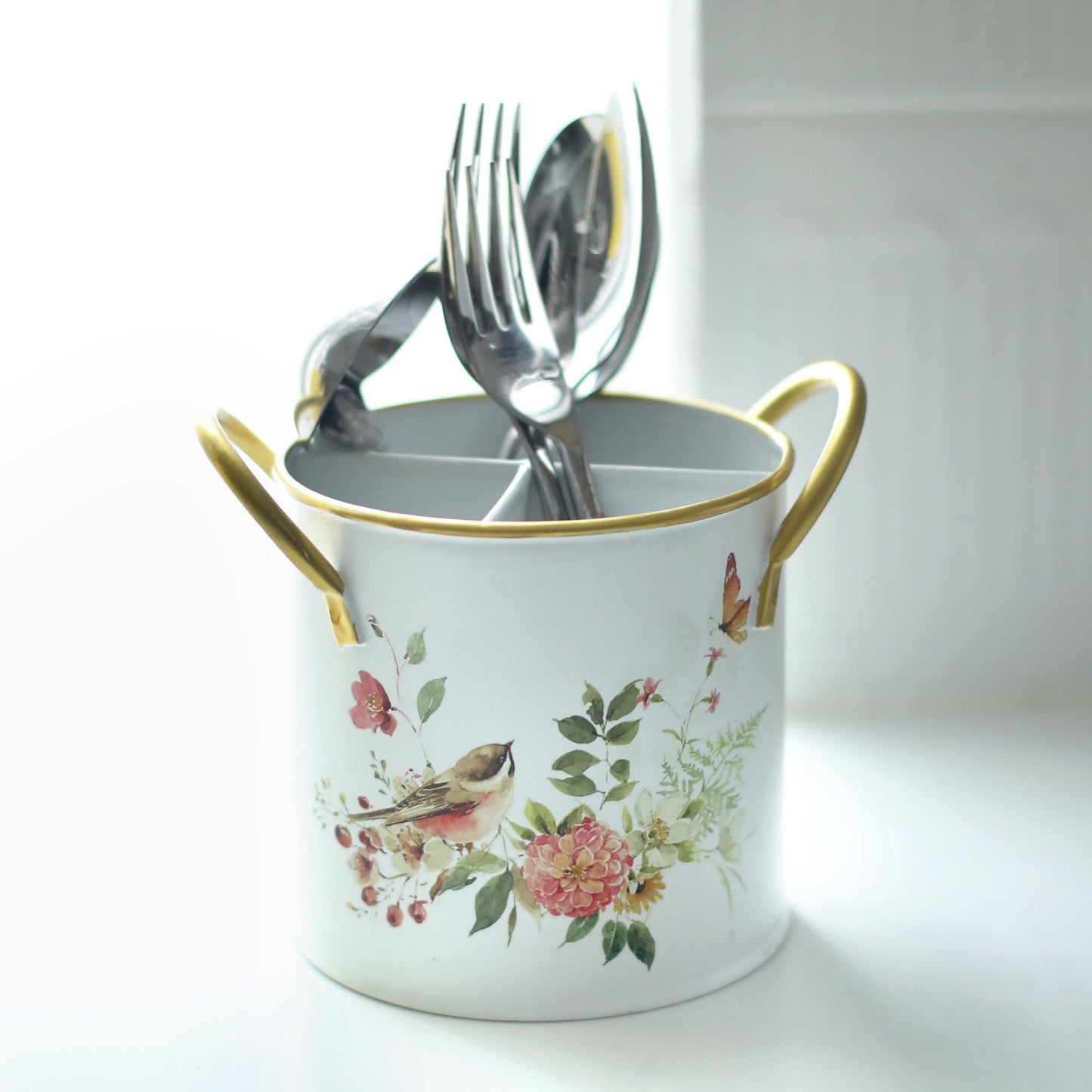 Z&Z ornamentorum Kitchen Utensil Holder for Kitchen Cunter Stylish kitchen Cooking Utensil Organizer 4.57*5.43inch Farmhouse Spatula Holder for Countertop