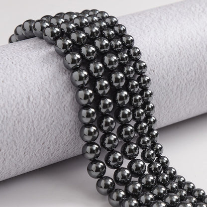 45pcs 8mm Natural Black Hematite Gemstone Beads Energy Healing Crystal Round Loose Stone Beads for Jewelry Making, DIY Bracelets Necklaces