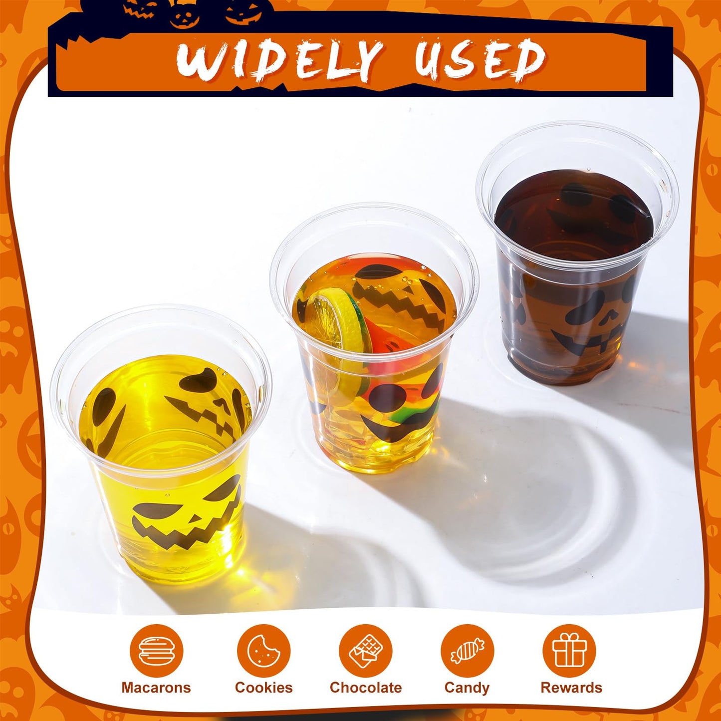 Suttmin 120 Sets Halloween Ghost Disposable Cups 12 oz Plastic Cups with Lids Disposable Drinkware with Paper Straws for Halloween Party Supplies Pirate Events Tableware Decorations Beverage Snacks