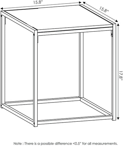 FURINNO Camnus Modern Living End Table, French Oak Grey, 15.75 in x 15.75 in x 17.83 in