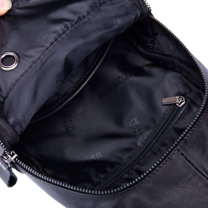 Hebetag Leather Sling Bag Crossbody Backpack for Men Women Outdoor Travel Shoulder Chest Pouch Casual Hiking Pack