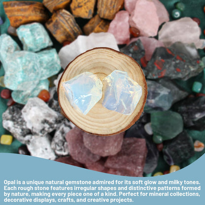 1.1lb Bulk Raw Opal Rough Crystal- Opal Raw Stones Crystal for Tumbling, Cabbing, Fountain Rocks, Decoration, Polishing, Wire Wrapping, Wicca & Reiki Crystal Healing