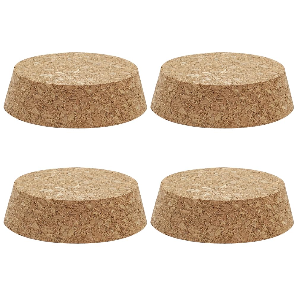 BENECREAT Cork Bottle Stoppers (4 Pack), Tapered Wine Corks for Decorative Bottles, Jars & Crafts, 3.5x3 inch