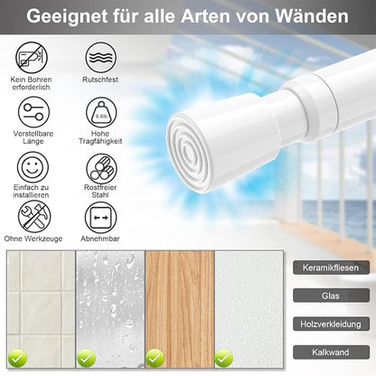 AIZESI Spring Tension Rods Adjustable 26 to 39 inch Tension Curtain Rod Small Tension Rod No Drilling Expandable Spring Loaded Curtain Tension Rod,Suitable for Doors and Windows 28 to 36 inch