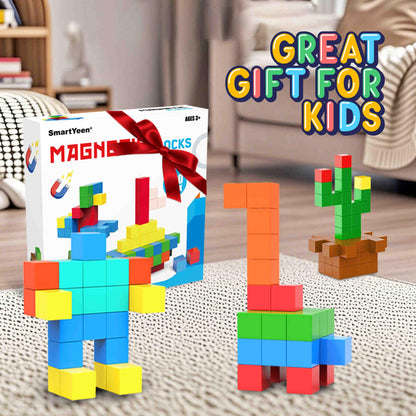 SmartYeen 400PCS Magnetic Blocks,Magnetic Building Blocks for Toddlers Sensory & STEM Montessori Toys,Ideal Gifts for Boys Girls 3-8 Years Old