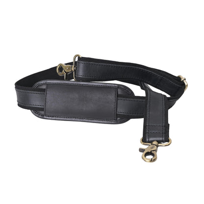 Autentico Premium Tan Leather Travel Bag Strap Adjustable Replacement Shoulder Strap Extra Wide Padded Design for Weekenders, Carry-Ons, Duffels Genuine Leather Comfort (Black)