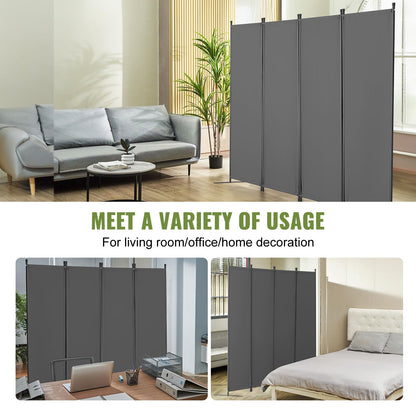 VEVOR Room Divider, 4 Panel Room Dividers and Folding Privacy Screens, Fabric Partition Room Dividers for Office, Bedroom, Dining Room, Study, Freestanding, Grey