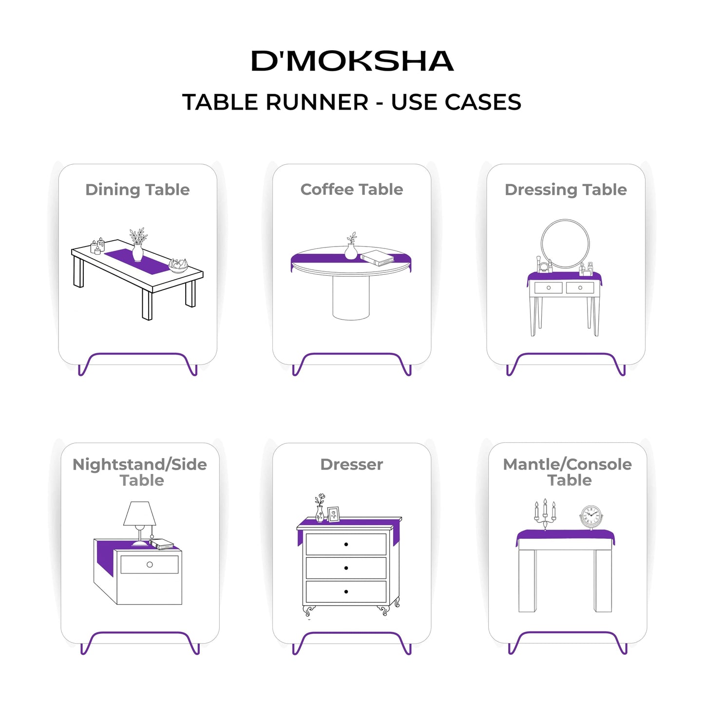 Classic Linen™ by D'Moksha Ivory Table Runner 48 Inches, 100% Pure Linen, Coffee Table Runner, 14 x 48 Inch for Dresser Tables- Summer