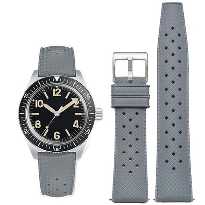 Nizonlaie FKM Rubber Watch Band Tropical Style Quick Release Fluororubber 18mm 20mm 22mm Watch band Soft Breathable Durable Sporty FKM Rubber Watch Strap Replacement Band Strap Men Women