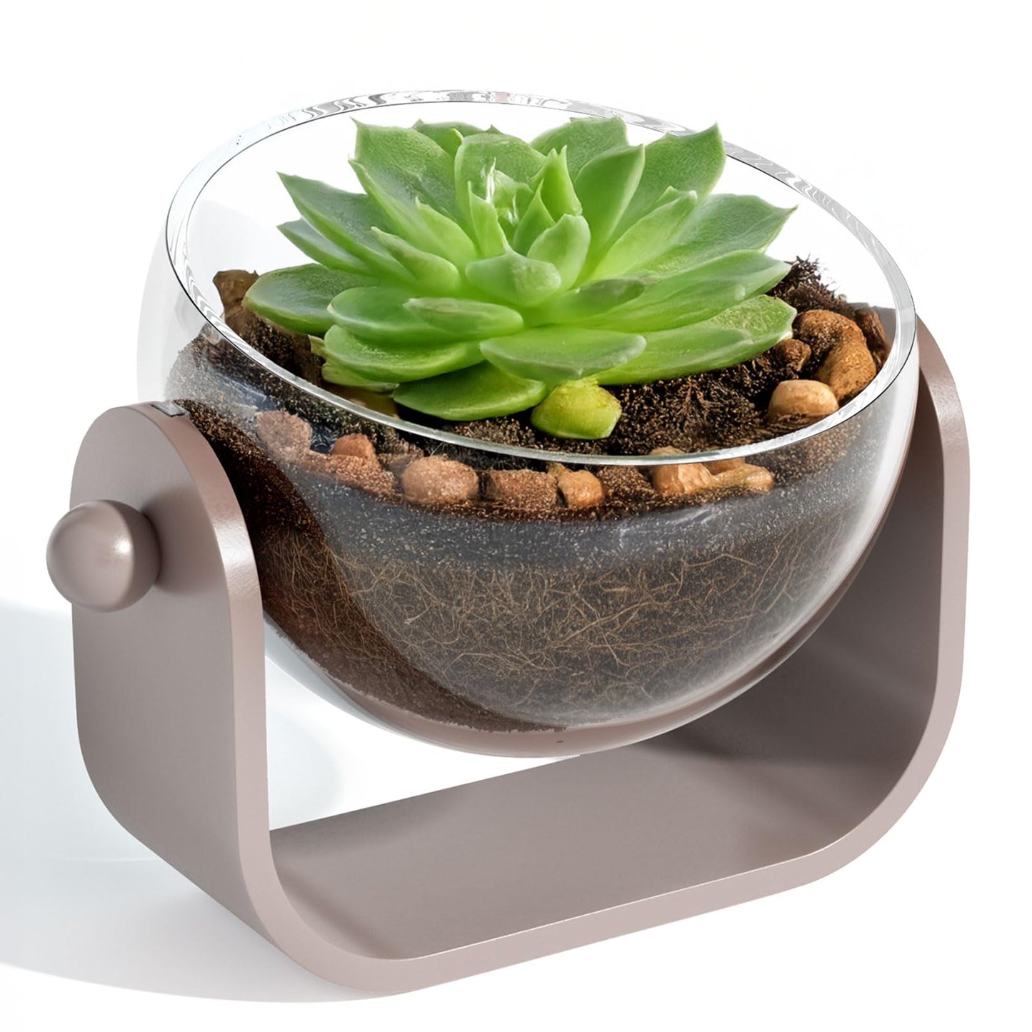 NIUBEE Plant Pots Indoor 7-inch, Acrylic Flower Planters with Drainage Holes, Ideal for Hydroponic & Soil Growing, Perfect for Succulents, Herbs & Small Plants in Home, Office & Windowsill