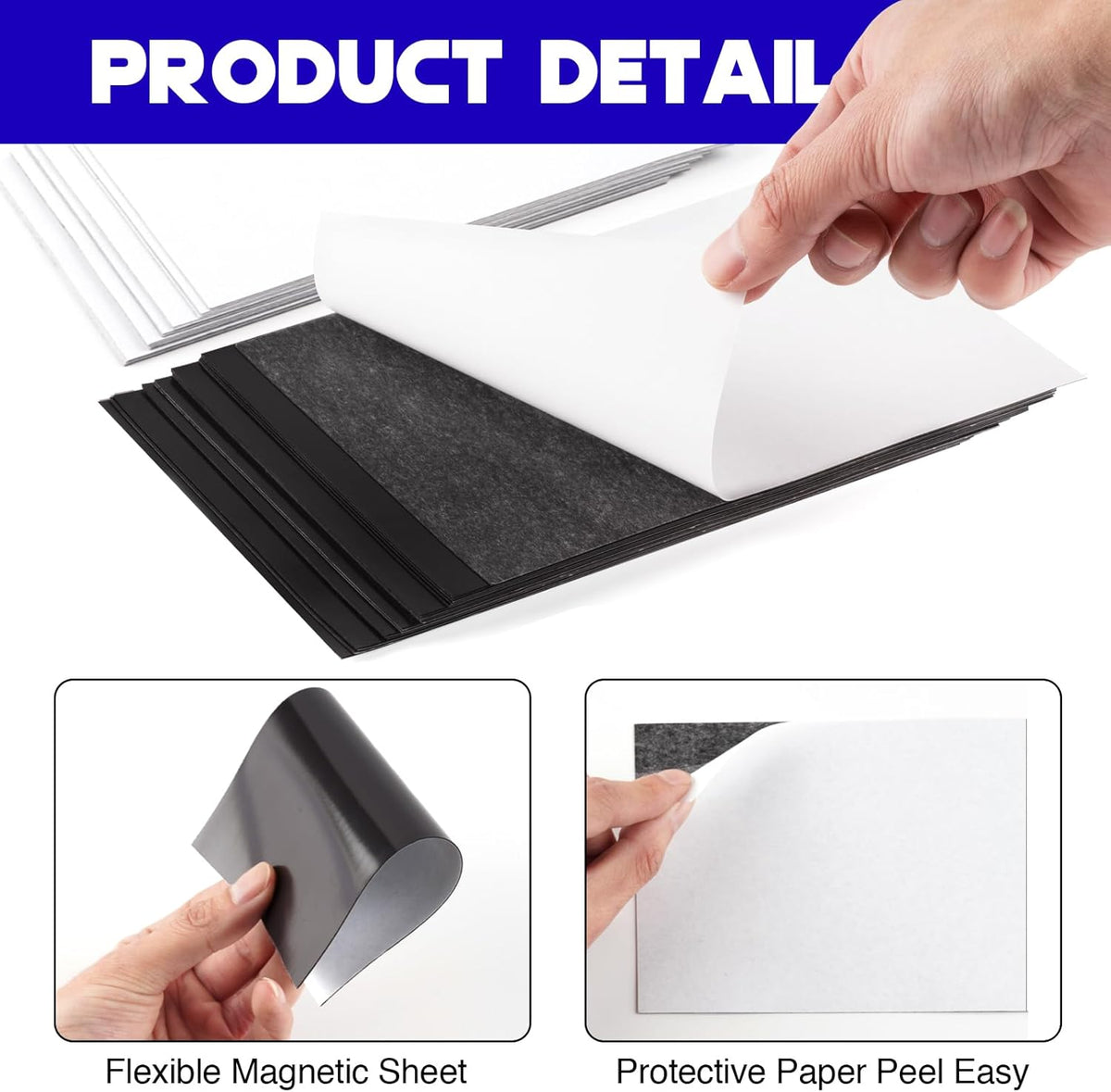 8X10 Picture Magnetic Sheets (Pack of 9),Cuttable Shaped Photo Magnet Sheets with Self-Stick Adhesive Backing for Home/Classroom/Office