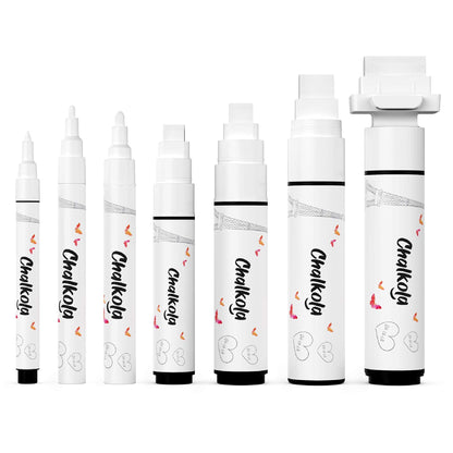 Chalk Bundle- 10 Neon 6mm + 7 White Variety Chalk Markers