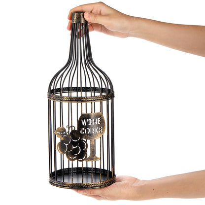 ZOOFOX Metal Wine Cork Holder, Big Metal Vino Cork Container, Decorative Tabletop Cork Storage Gift for Wine Lovers