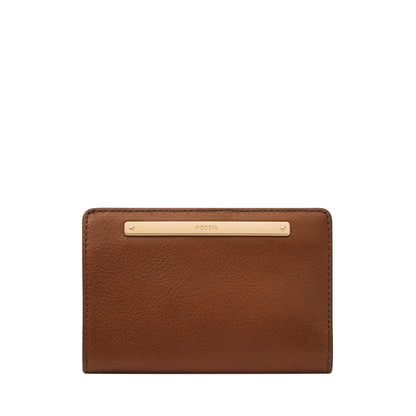 Fossil Women's Liza Leather Wallet Multifunction, Brown Leather Wallet for Women