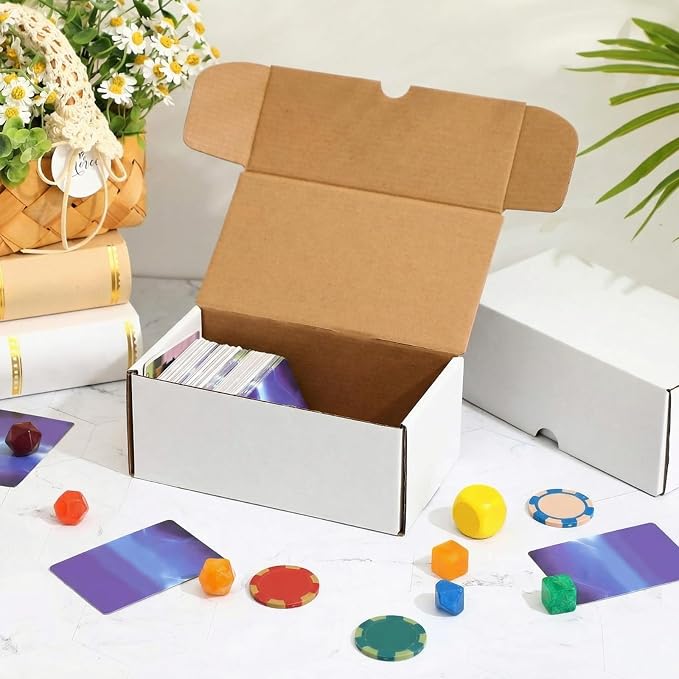 Yexiya 150 Pcs 400 Count Trading Card Storage Box Cardboard Baseball Card Storage Box Collectible Cases for Sports Gaming Cardboard Game Collecting Holder Supplies (White)