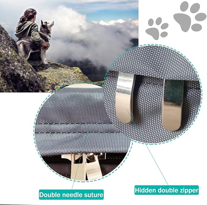 Dog Bed Cover,Waterproof Tough Plastic DIY Pet Bed Cover,Non Stick Hair Easy to Clean Rectangular Fillable Dog Bed Covers with Zipper(Dark Grey,36" L x 27" W x 4" Th,Cover Only)