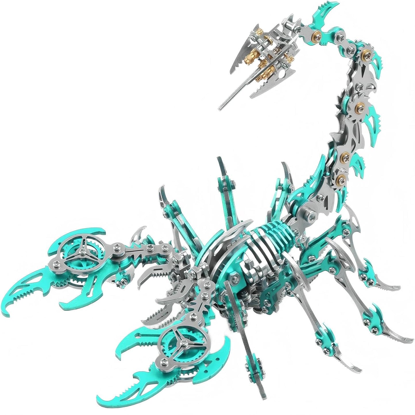 Scorpion 3D Metal Puzzles for Adults, 454PCS Stainless Steel DIY Mechanical Metal Model Kits, No Glue Assembly with Movable Joints, Challenging Metal Building Kit Desk Decor Gift (Green)