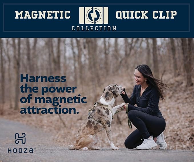 Quick Clip Dog Collar & Rope Leash Set, Black Small – Magnetic Buckle, Reflective