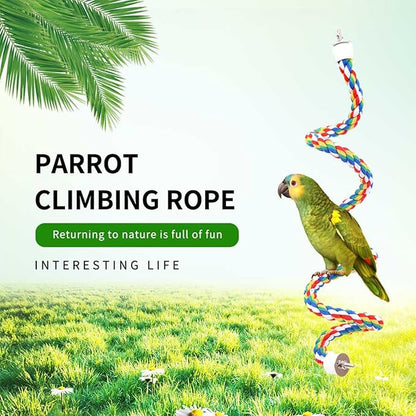 Bird Perch,Bird Rope Perch & Rope Perch,Bird perches for cage,Rope Perch for Conures,Parrots,Cockatiel,Lovebird,Budgerigar,Parakeet Rope perches for cage (2PCS Nipple 24inch)