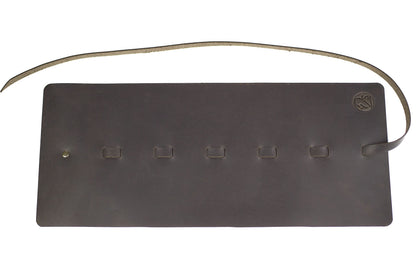 Leather Cord Organizer for 6 Cables - Brown