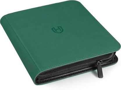 Card Binder 16 Pocket with Zipper, 1024 Pockets Trading Card Holder Book, Premium PU Cover Zip Folder Binder, Side Loading Carrying Case Binder Album for TCG, MTG, Sports Cards, Game Cards