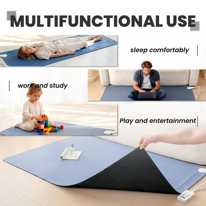 YIRCELOM Heated Floor Mats Under Desk, Heated Foot Warmer with Adjustable Temperature 12 Hour Timer, Electric Heated Area Rug, Radiant Floor Heater, for Yoga (55x79inch/140x200cm)