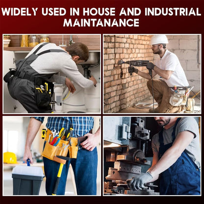 AP-LEATHER PRO-19 4MM Genuine Full Grain Leather Tool Belt for Men, tool belt with suspenders, Comfort Back Padded Support with Brass Hardware Tool Pouches With Suspenders