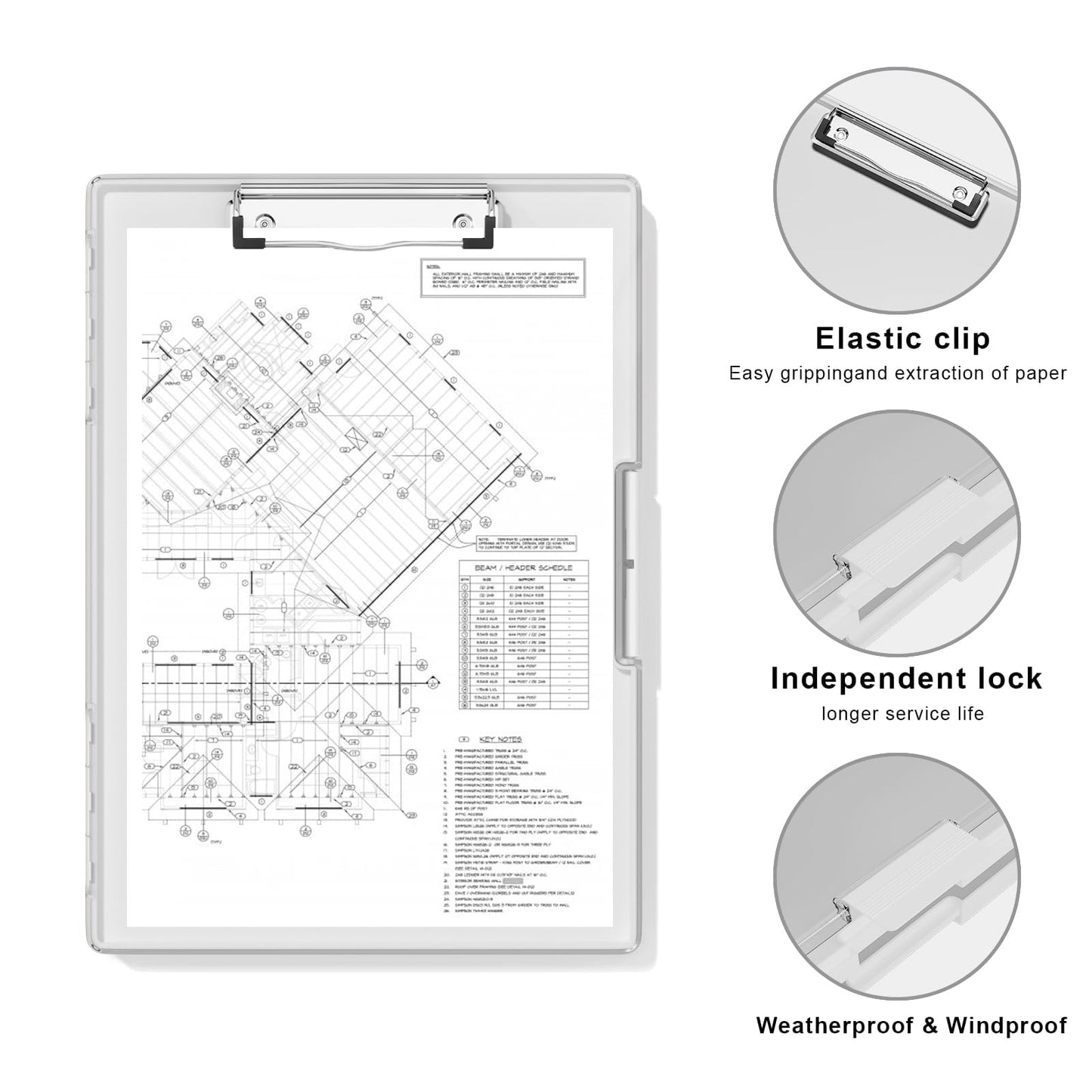 Hongri Clipboard with Storage, White 8.5 x 11 Folder Nursing Side Opening, Heavy Duty with Dual Compartment, Smooth Writing for Teachers, Classroom, Size 13.3 x 9.4 x 1.5 in, Office & School Supplies