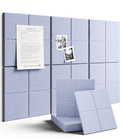 Fluxynara Large Felt Bulletin Board 36" x 24"Cork Board Alternative-6 Pack with 40 Safe Removable Adhesive Tabs, Cork Boards for Walls Cork Board for Home Office Classroom Pin Board-Soft Periwinkle