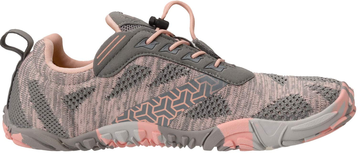Joomra Women Minimalist Shoes Barefoot Treadmill Walking Athletic Size 10 Gym Lightweight Jogging Hiking Trekking Toes Workout Sneakers Grey Pink 41