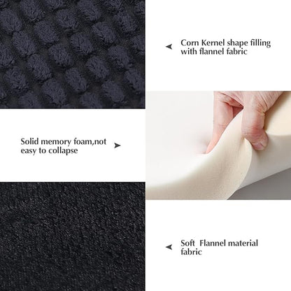 BVAGSS Reversible Dog Crate Pad, Memory Foam Pet Bed Mat, Soft Warm Machine Washable Sleeping Kennel Mattress for Small Medium Dogs XH079 (36''x23''x1.6'',Dark Grey)
