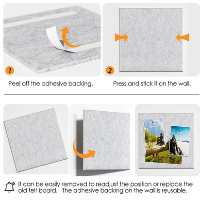 MaxGear Large Cork Board for Wall 36" x 24", Light Gray Bulletin Board, 6 Pack Felt Wall Tiles with Pushpins, Cork Boards for Office Pin Board Tack Board Cork Boards