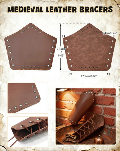 kasahara Renaissance Hooded Cloak Medieval Costume Accessories for Men Women Halloween Costume Cape Belt Pouch Bracers